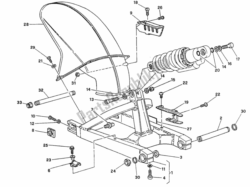 Todas as partes de Braço Oscilante do Ducati Supersport 900 SS USA 1995